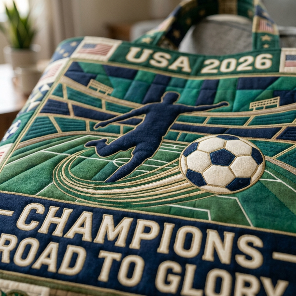 USA 2026 Champions Quilted Tote Bag Gift for Football Fan
