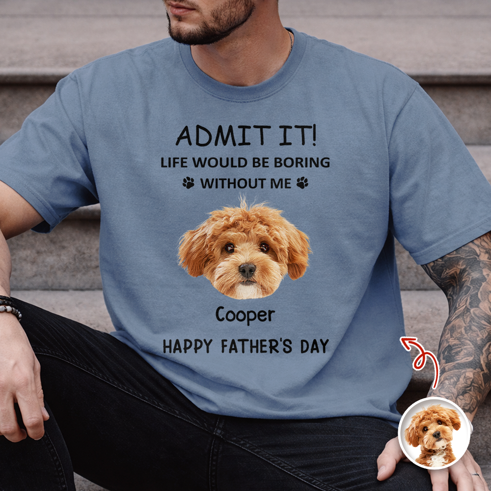 Personalized Dog Dad Comfort Shirt Custom Photo Gift Comfort Shirt GradoCreations