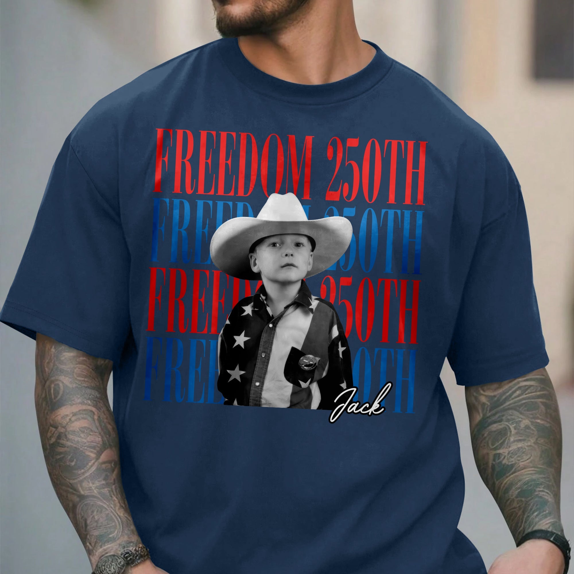 Custom Photo Comfort Shirt Personalized 250th Freedom Gift Comfort Shirt GradoCreations