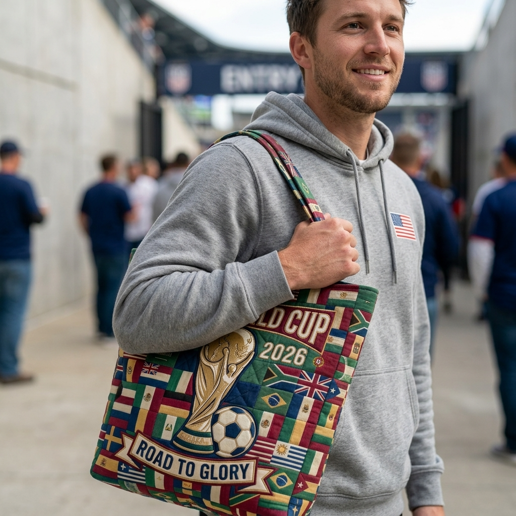 FIFA World Cup 2026 Road to Glory Quilted Tote Bag Gift for Fans