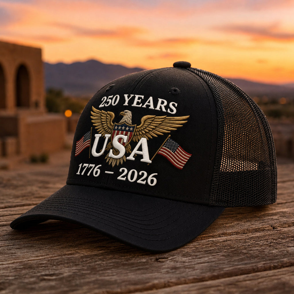 Personalized Eagle Trucker Hat Custom Name Independence Day Gift HN590 - Embroidered Trucker Hat fix GradoCreations