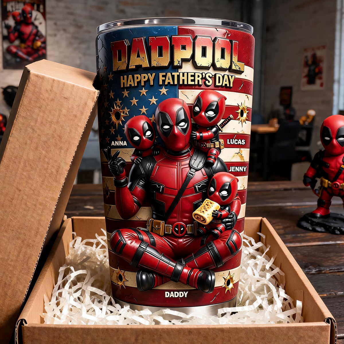 Personalized Dadpool Tumbler Happy Father's Day Gift for Dad