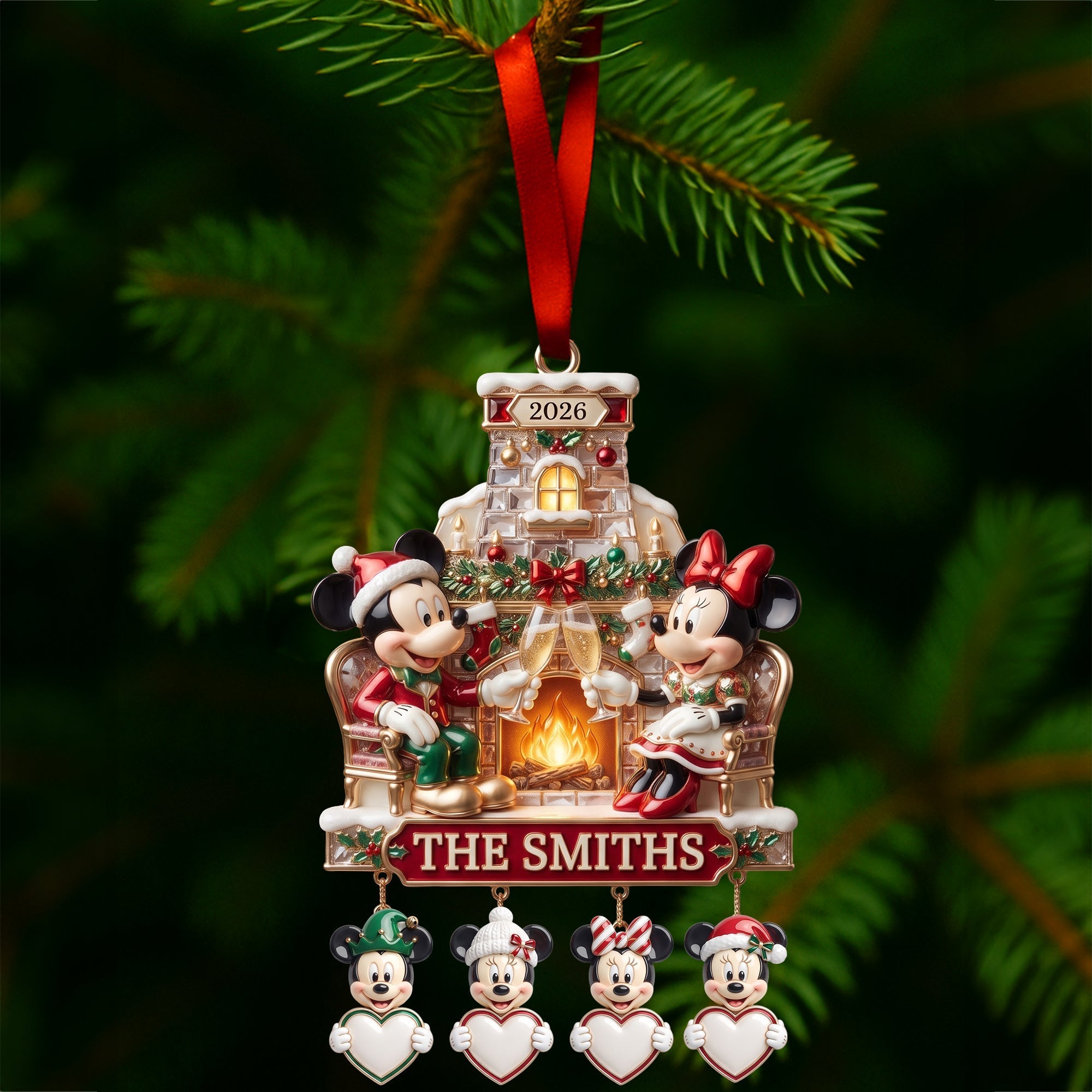 Personalized Acrylic Ornament Custom Family Name Christmas Gift Ornament GradoCreations