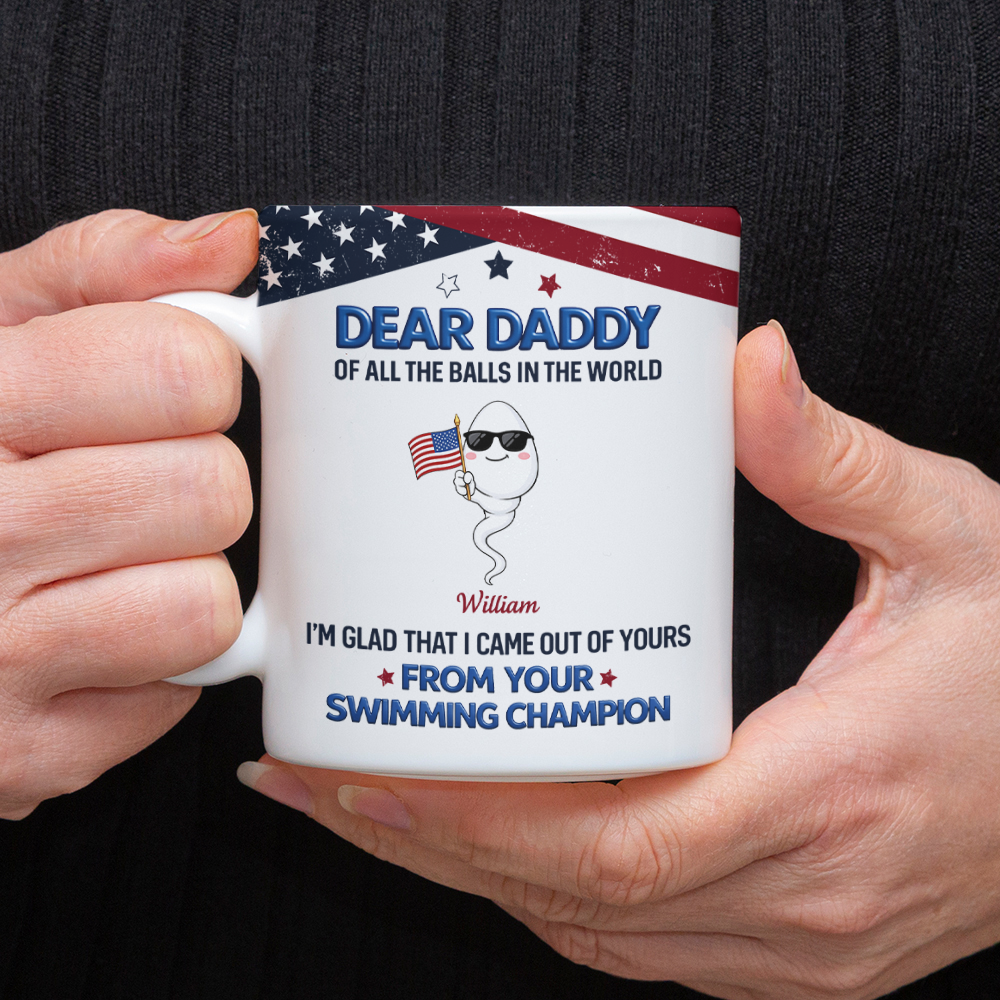 Personalized Full Mug Custom Kids Names Gift for Dad HN590 - edge to edge mug GradoCreations