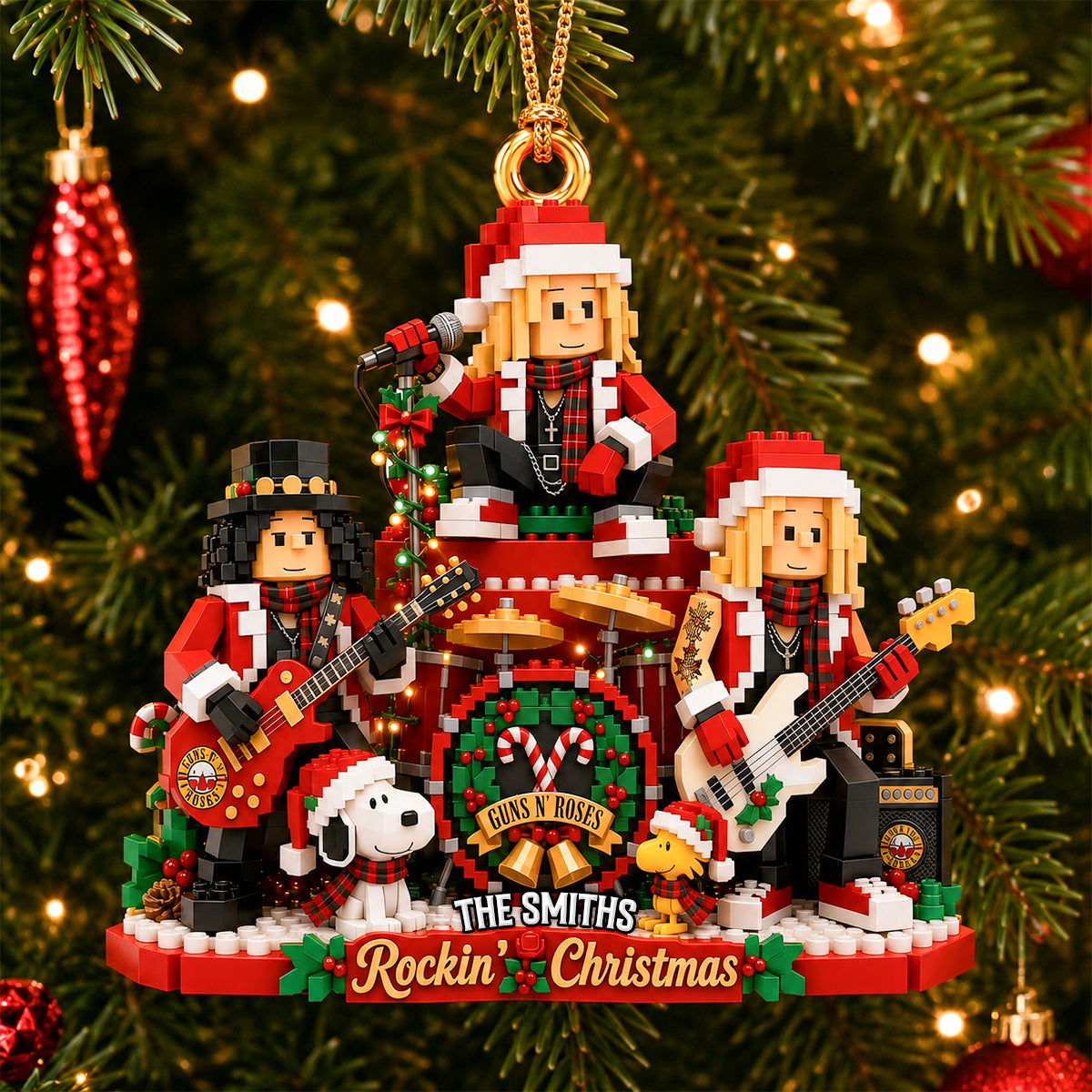 Personalized Rock Band Christmas Acrylic Ornament Gift Ornament GradoCreations