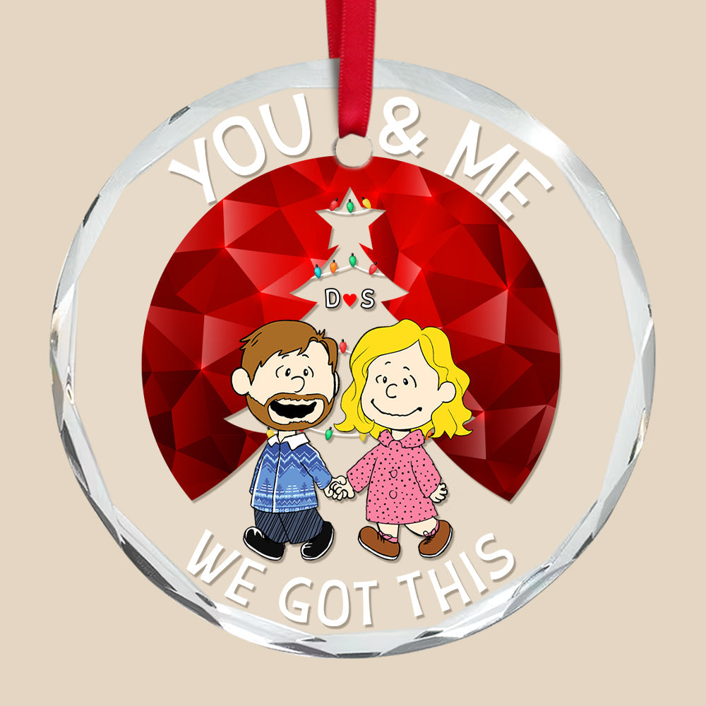 Personalized Peanuts Glass Ornament for Couples - Gift Idea