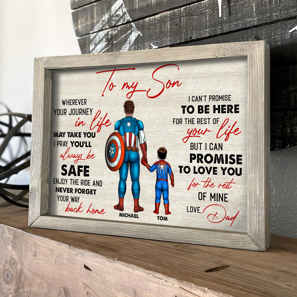 Personalized Superhero Canvas Print for Son Gift | Custom Name