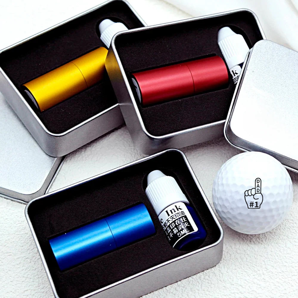 Personalized Golf Ball Stamp Box Custom Gift for Dad HN590 - Golf Ball Stamp Box AI FIX GradoCreations