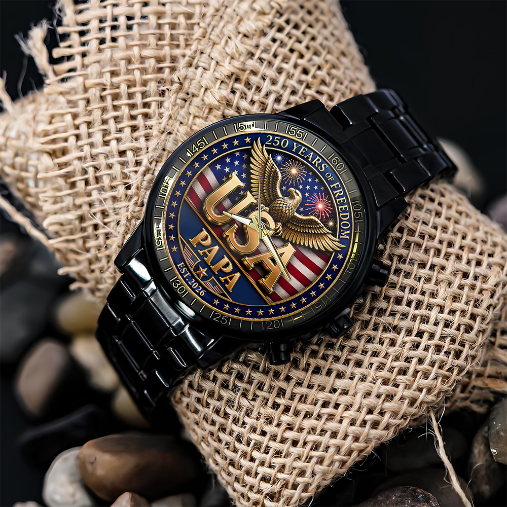 Personalized Family Photo Wrist Watch Custom Gift for Dad HN590 - Wrist Watch GradoCreations