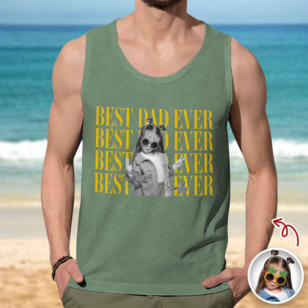 Personalized Vintage Photo Tank Top Unique Gift for Dad HN590 - 3D Tanktop GradoCreations
