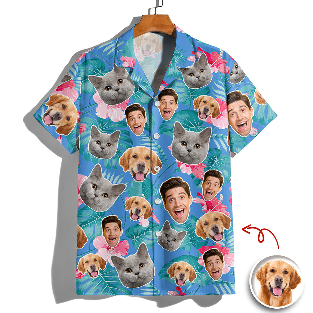 Personalized Tropical Aloha Shirt Custom Face Photo Gift for Dad HN590 - AOP Hawai Shirt GradoCreations