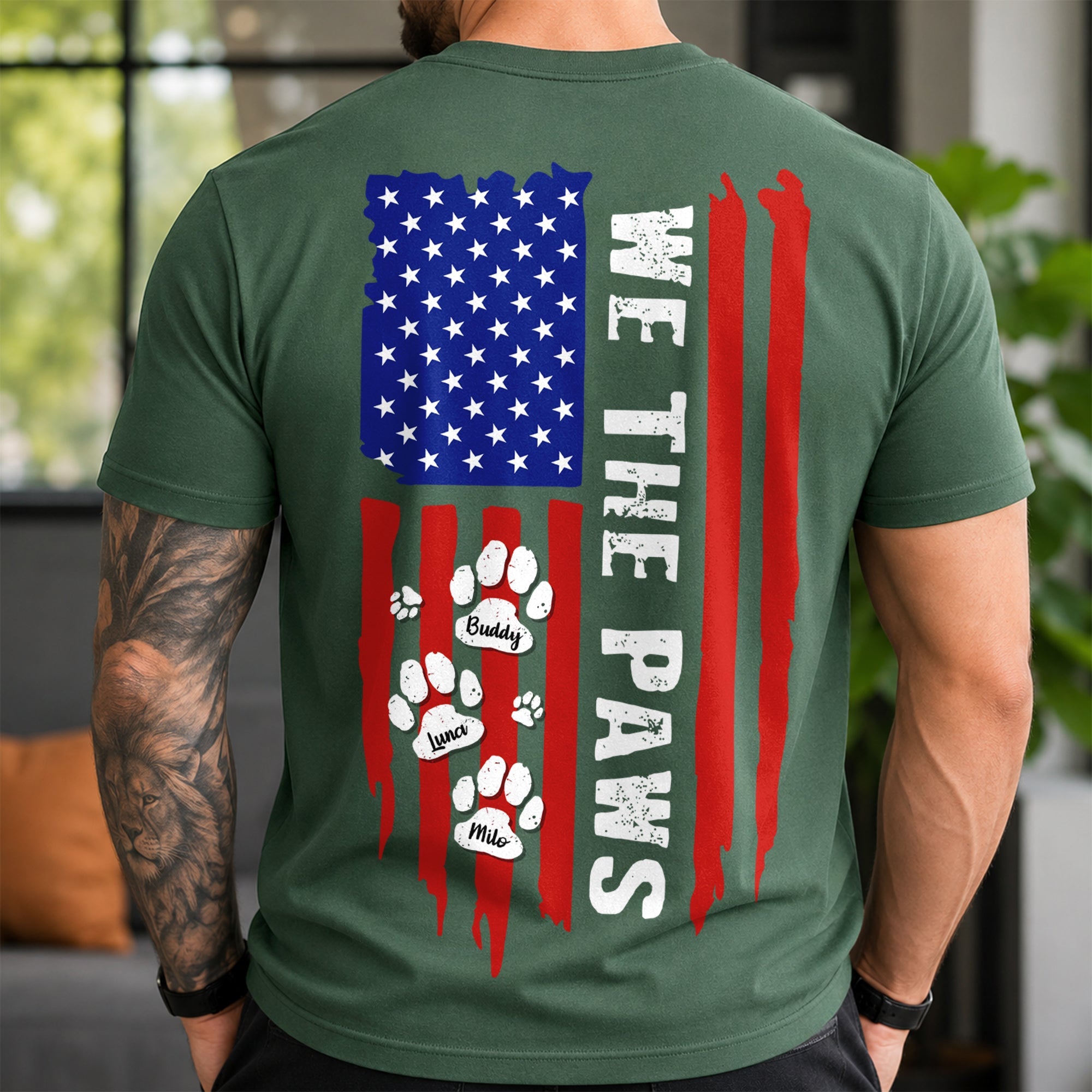 Personalized Dog Lover Comfort Shirt Gift for Dad Comfort Shirt Back GradoCreations
