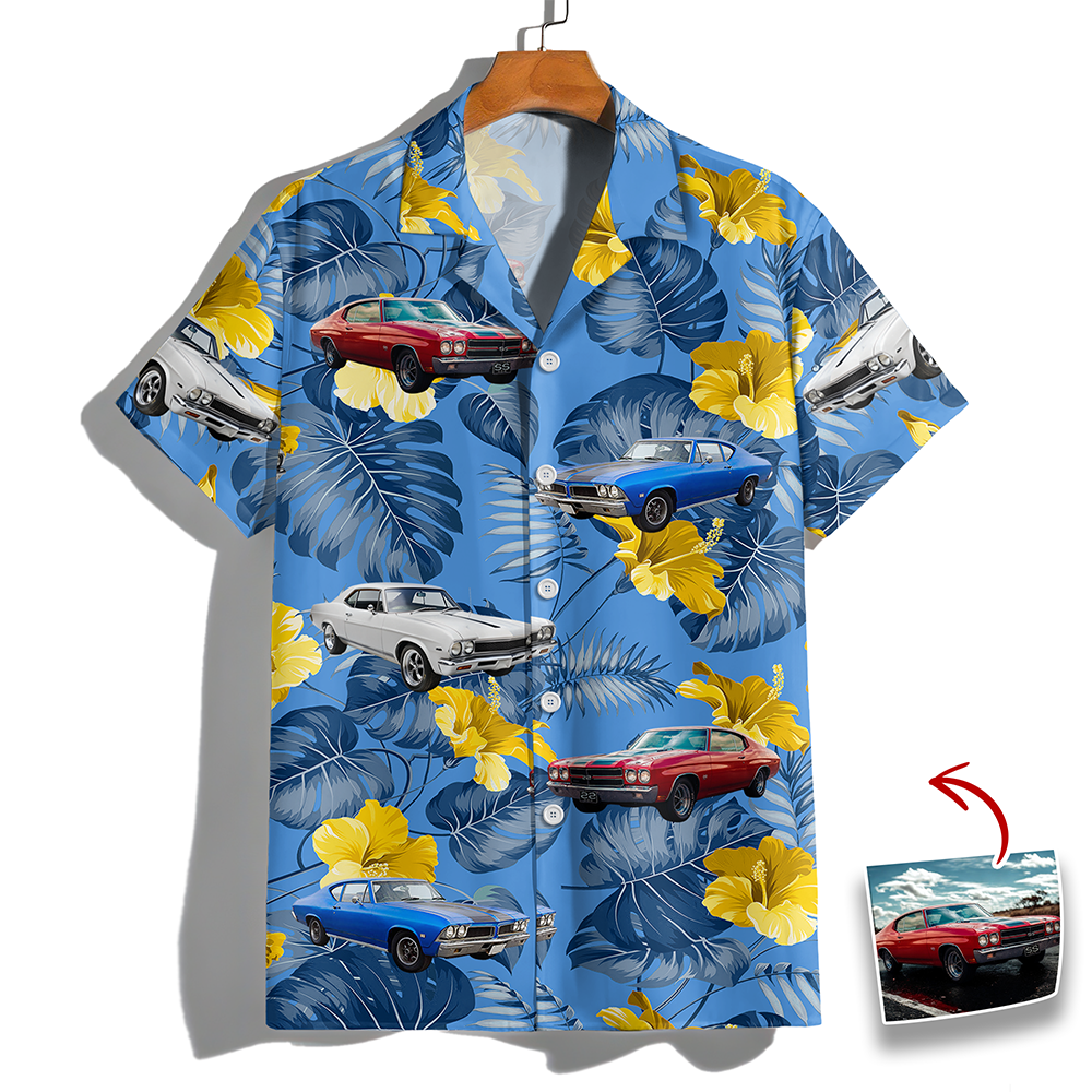 Custom Photo Hawaiian Shirt Unique Gift for Car Lovers Dad HN590 - AOP Hawai Shirt GradoCreations
