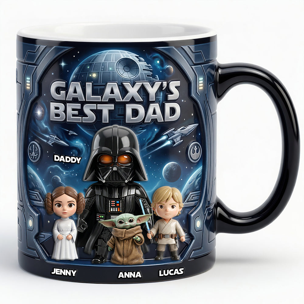 Personalized Galaxy's Best Dad Coffee Mug Custom Name Gift for Father's Day