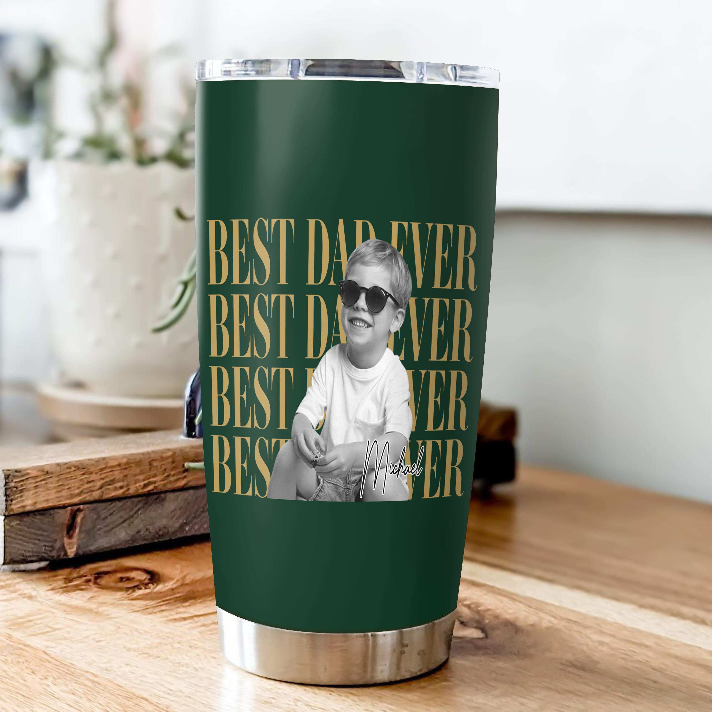 Personalized Photo Tumbler Custom Kid Picture Gift for Dad HN590 - Fat Tumbler GradoCreations