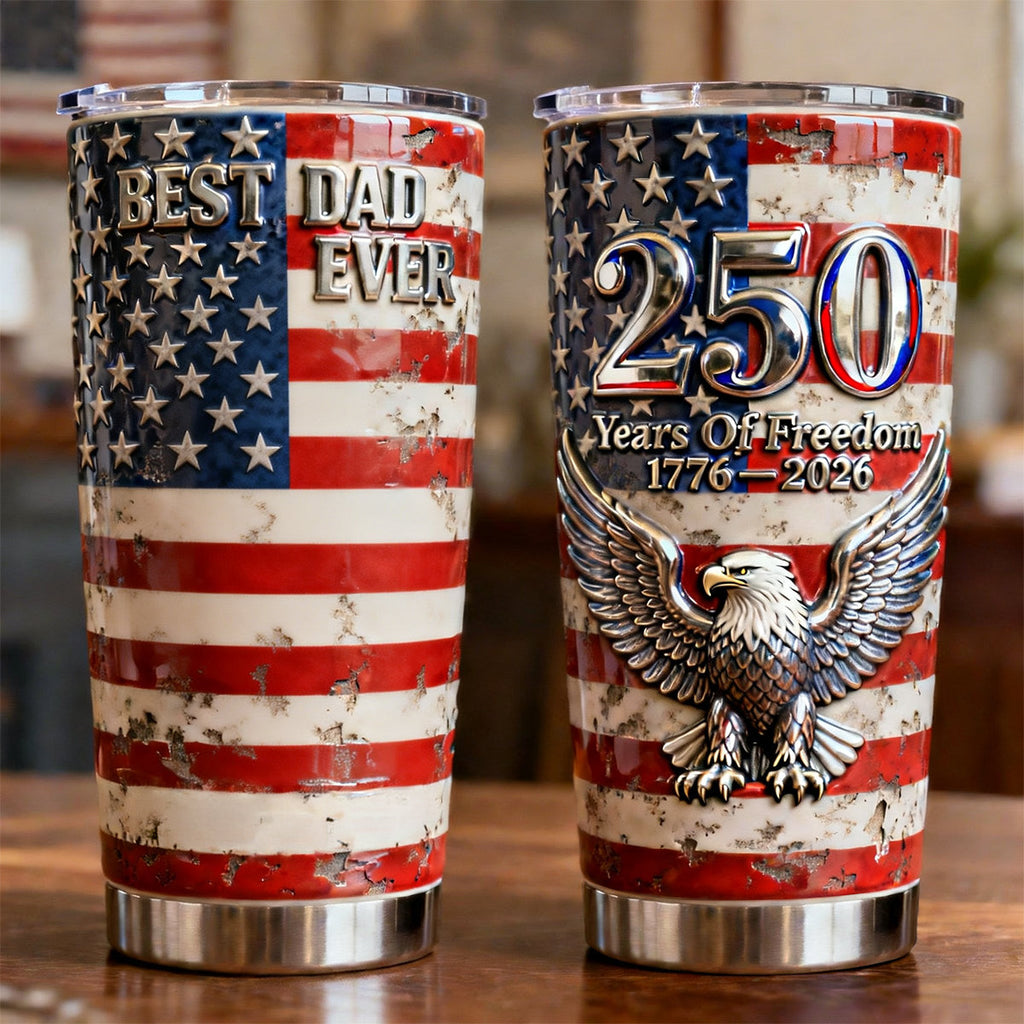Personalized Patriotic Tumbler 250th Anniversary Gift for Dad