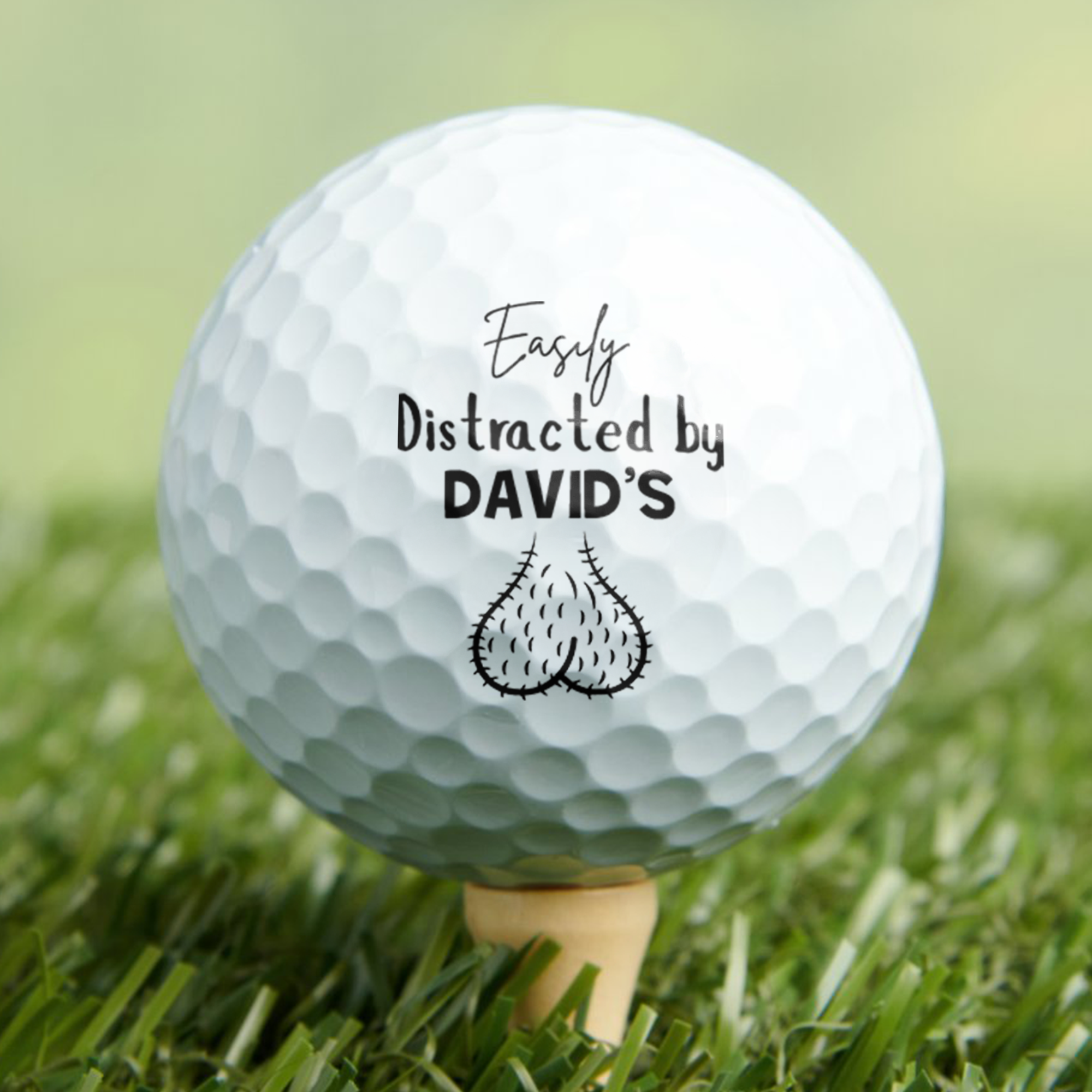 Personalized Golf Ball Easily Distracted By Golf Humor Gift for Dad HN590 - Golf Ball GradoCreations