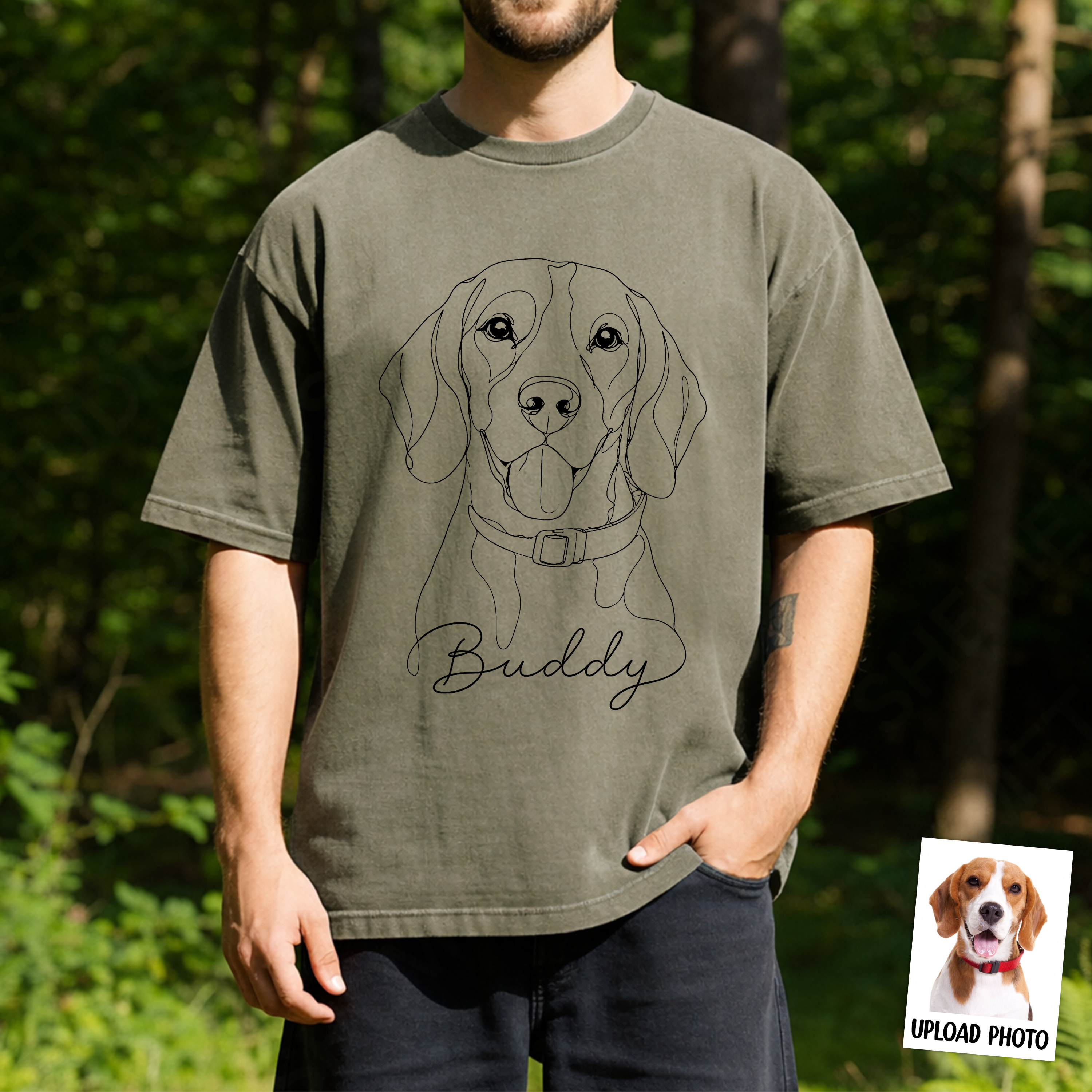 Custom Pet Portrait Line Art Shirt Personalized Gift for Dog Dad Comfort Shirt FIX GradoCreations