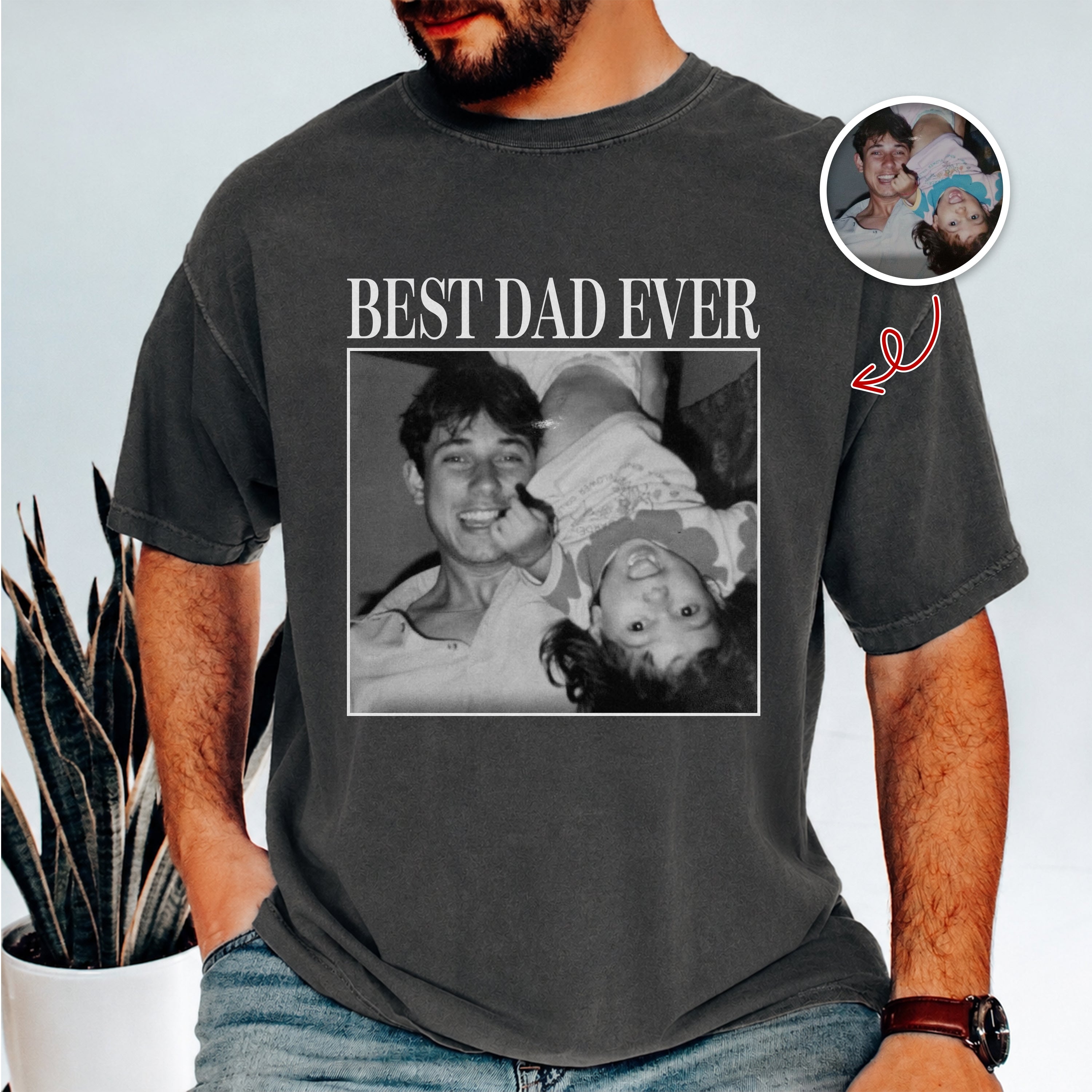 Personalized Vintage Photo Comfort Shirt Gift for Dad Comfort Shirt GradoCreations