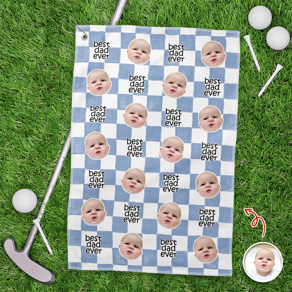 Personalized Golf Towel Custom Baby Face Gift for Dad HN590 - Golf Towel GradoCreations