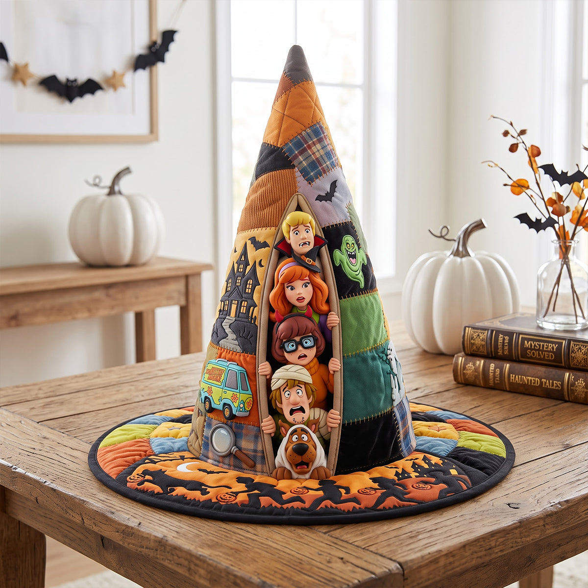 Personalized Quilted Witch Hat for Halloween | Unique Gift for Movie Fans Quilt Witch Hat GradoCreations