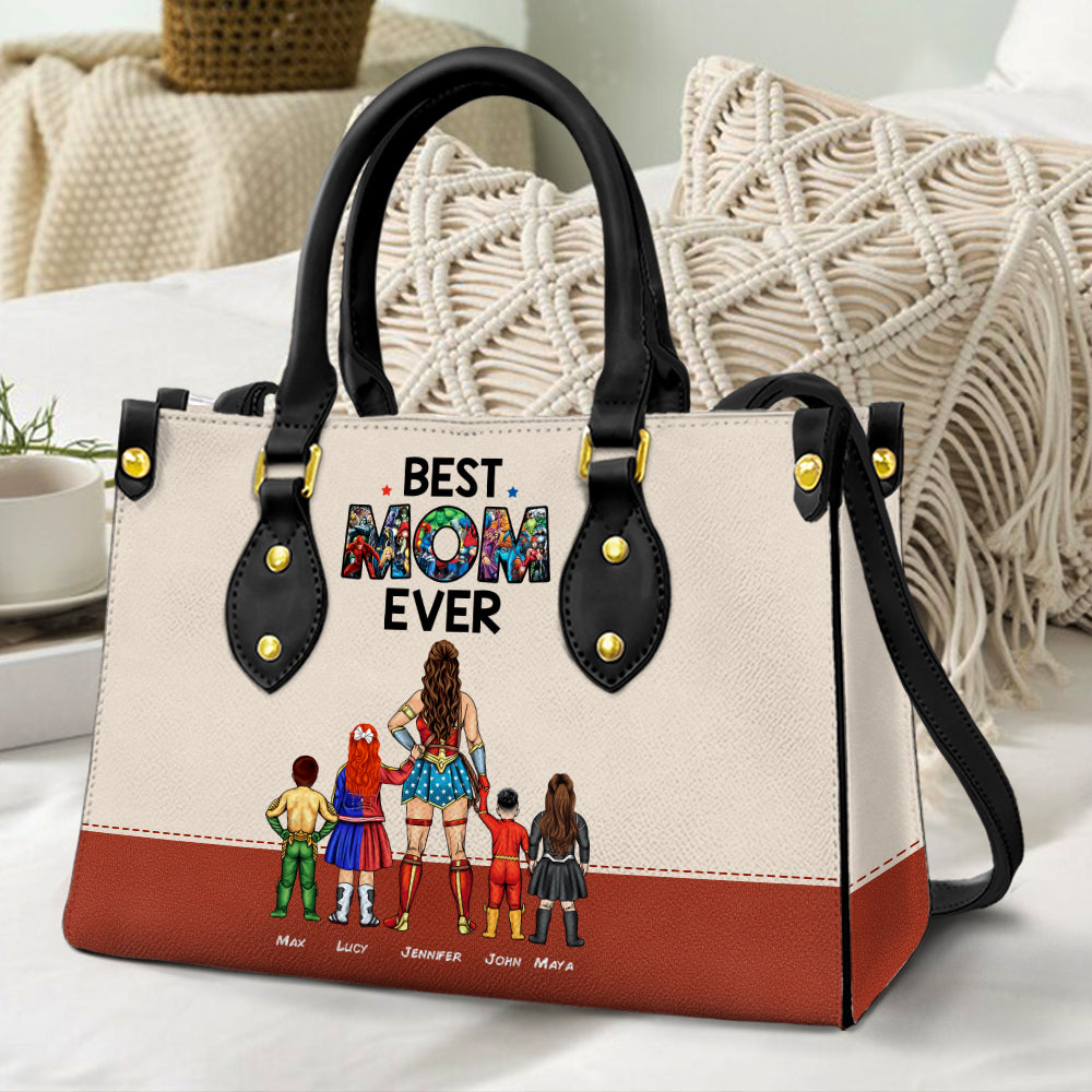Personalized Super Hero Mom Purse Leather Bag Gift for Mom