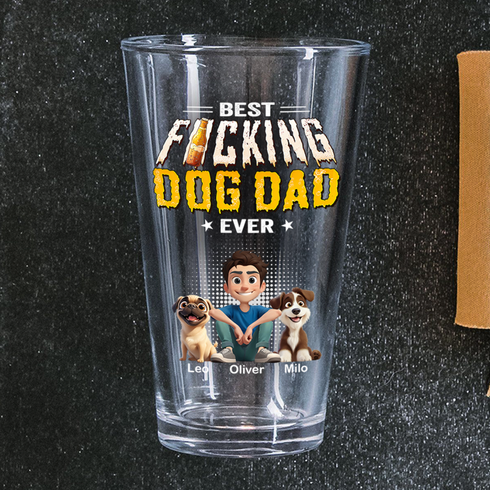 Personalized Beer Glass Best Dog Dad Gift for Father's Day HN590 - Print Beer Glass GradoCreations