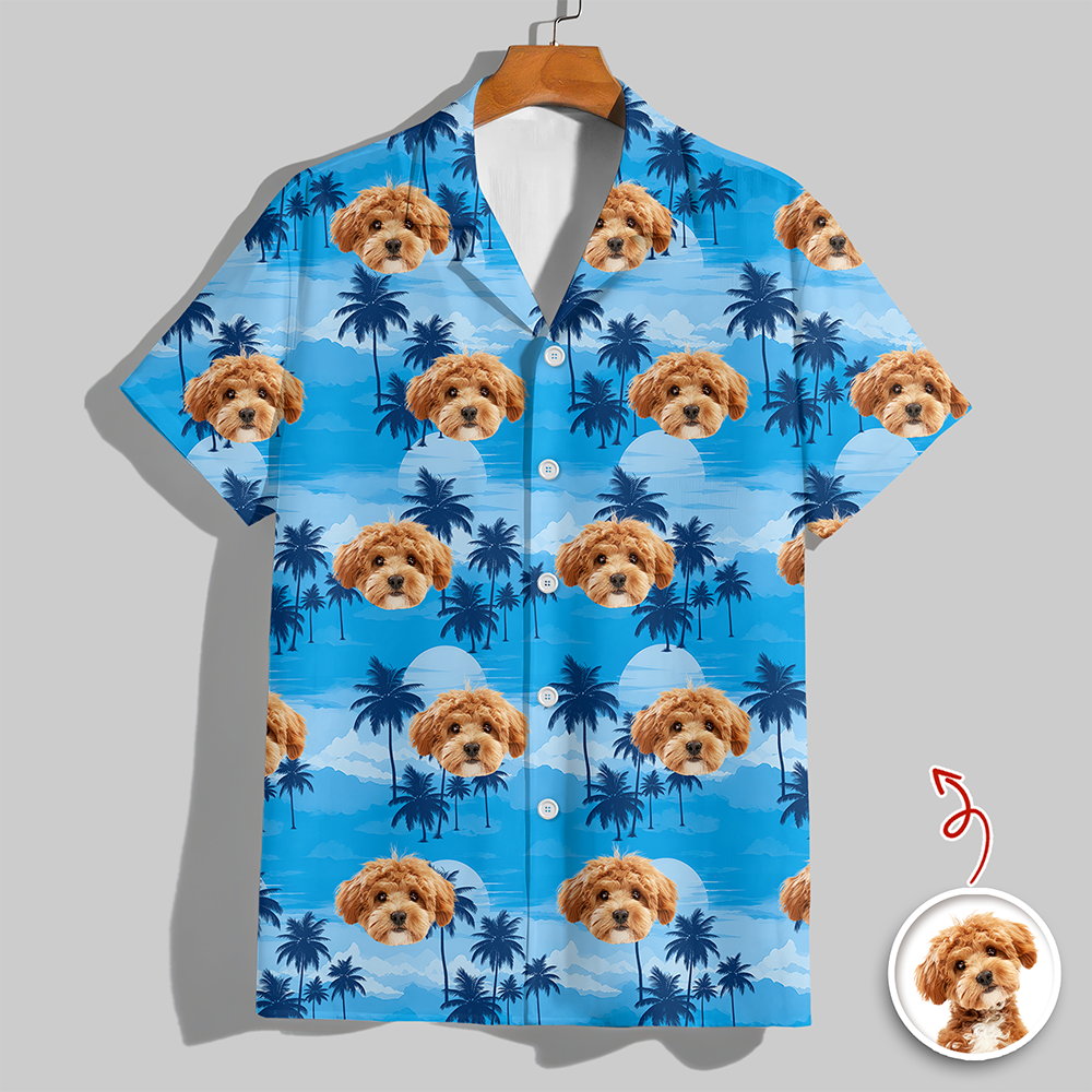 Personalized Hawaiian Shirt with Dog Face Custom Gift for Dog Dad HN590 - AOP Hawai Shirt GradoCreations