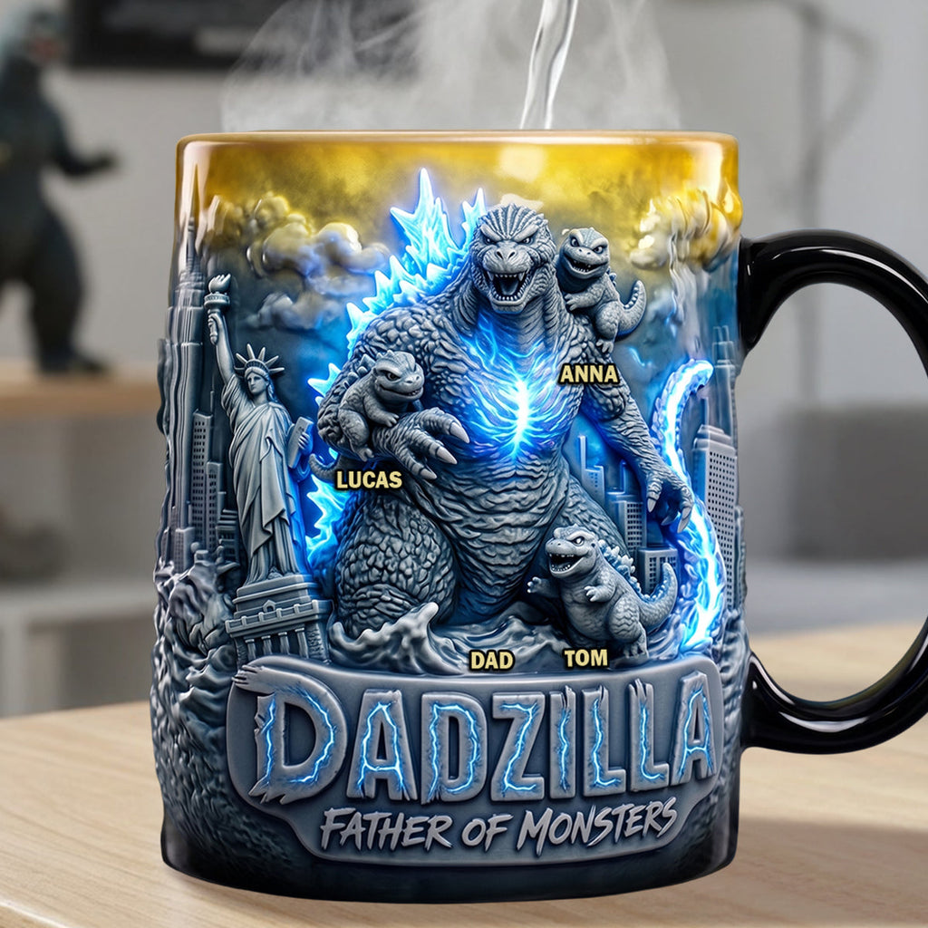Personalized Color Changing Mug Funny Dad Godzilla Gift