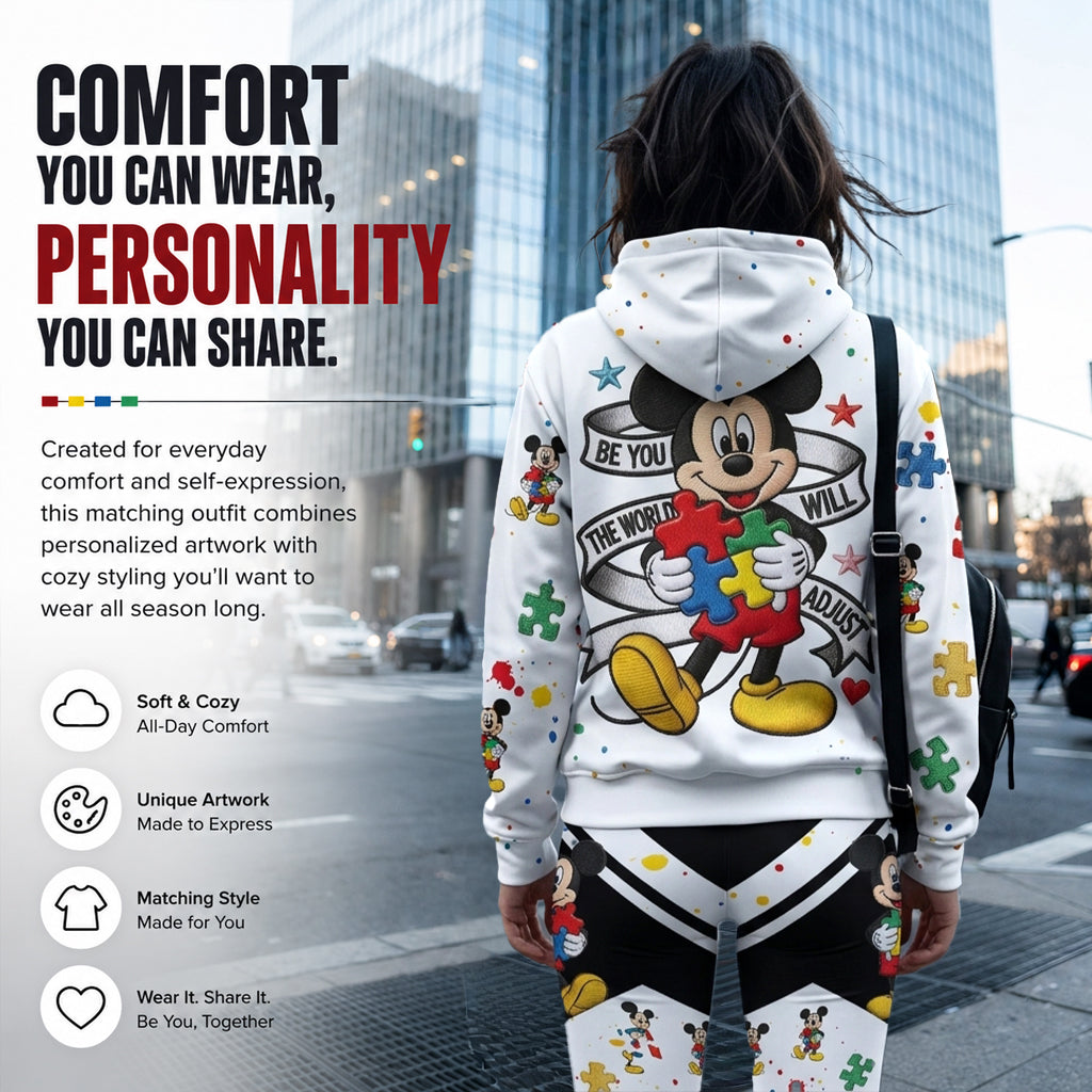 Personalized Autism Awareness Hoodie & Leggings Set for Her Hoodie & Leggings GradoCreations