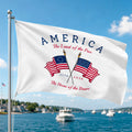 Personalized House Flag America The Land Of The Free Gift HN590 - Banner House Flag GradoCreations
