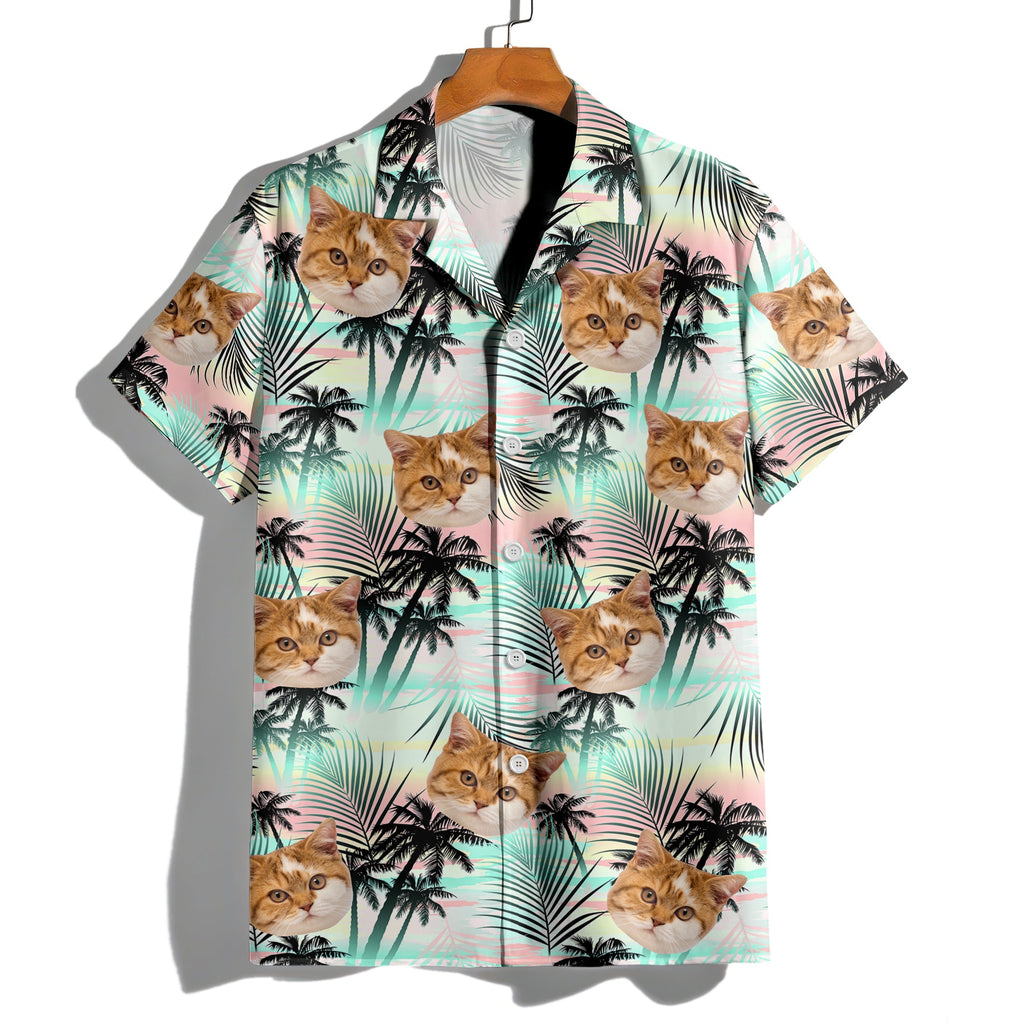 Personalized Hawaiian Shirt Custom Cat Photo Gift for Cat Lovers HN590 - AOP Hawai Shirt GradoCreations