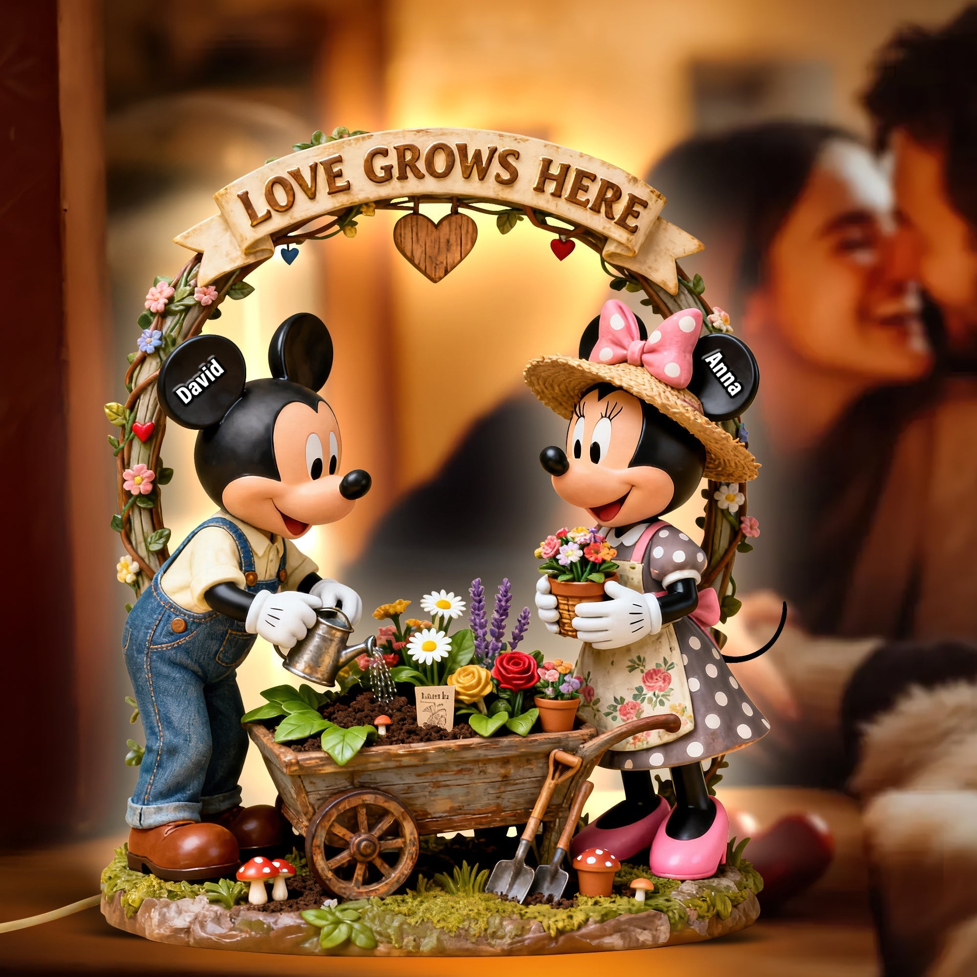 Personalized Acrylic Light Box with Garden Design for Couples | Unique Home Decor Gift