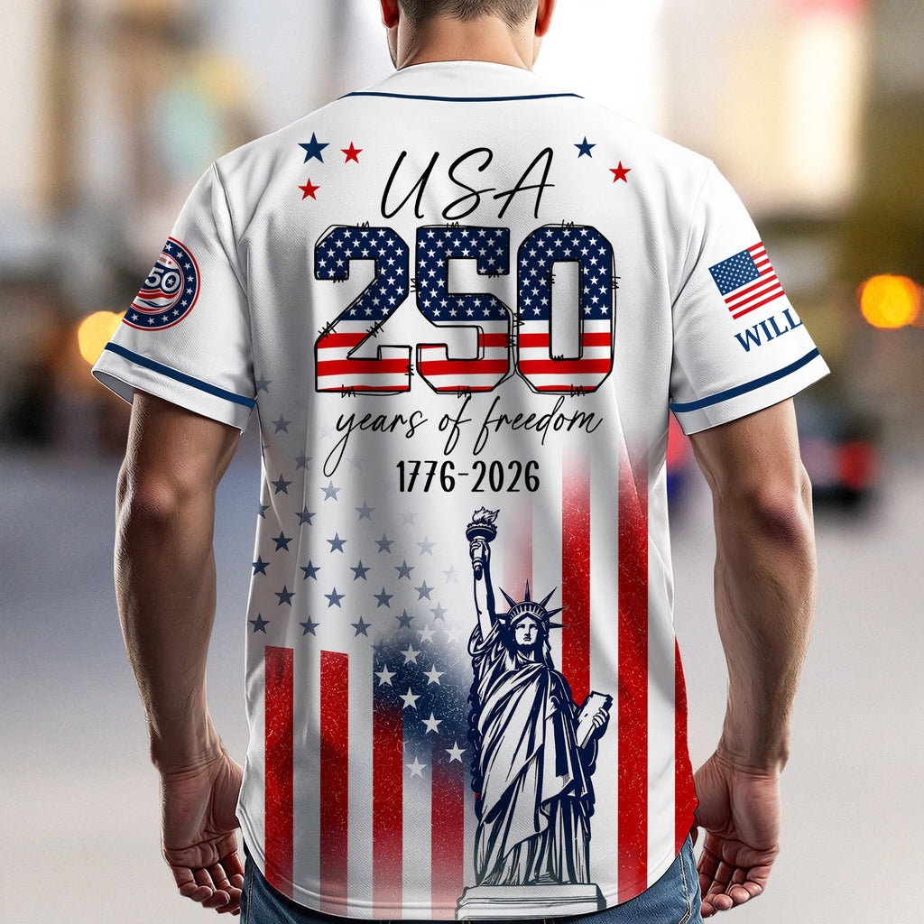 Personalized USA 250th Anniversary Jersey Baseball Shirt Gift Jersey Baseball Shirt GradoCreations