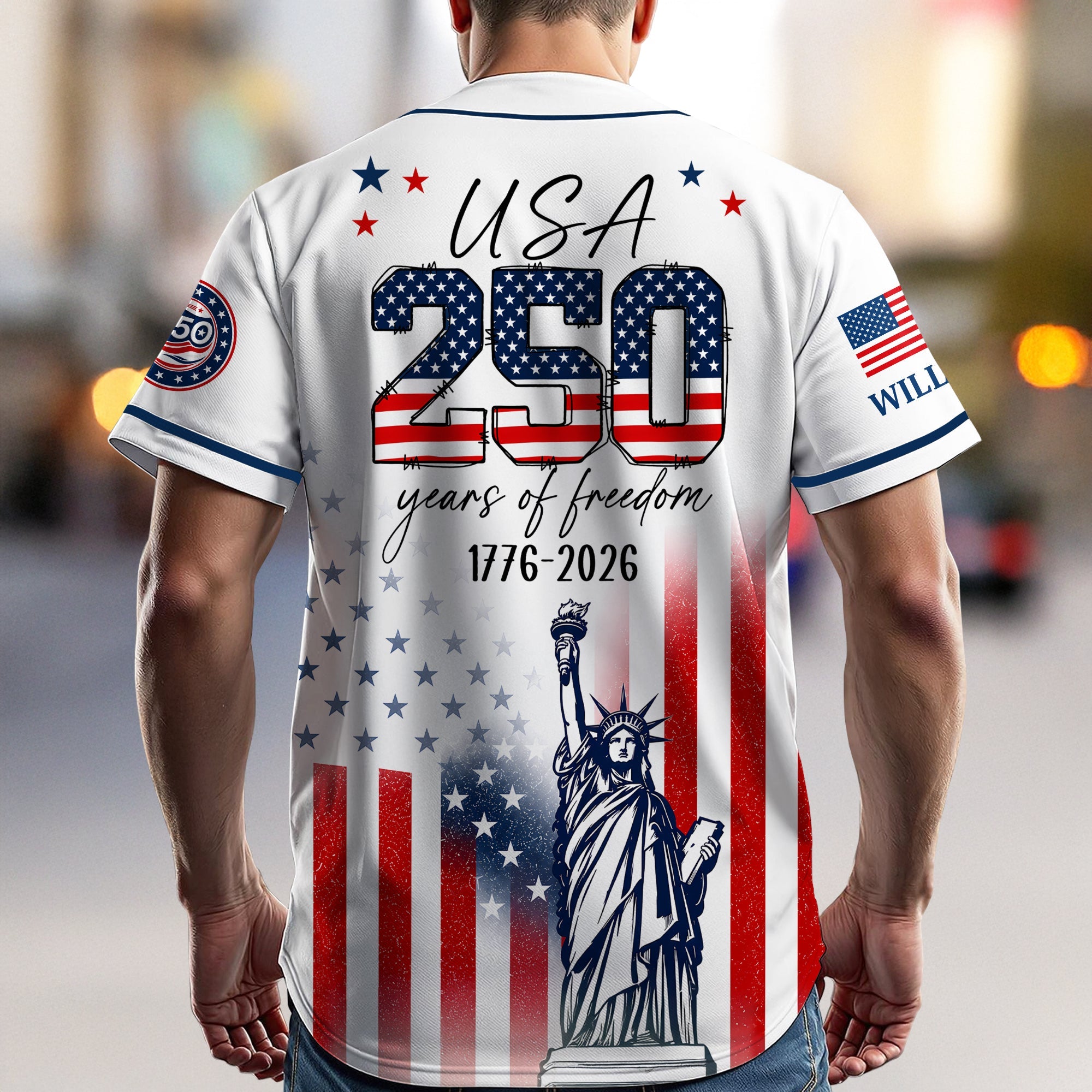 Personalized USA 250th Anniversary Jersey Baseball Shirt Gift Jersey Baseball Shirt GradoCreations