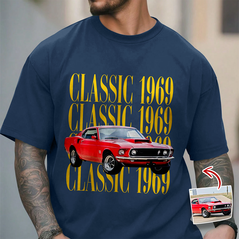 Personalized Car Photo Comfort Shirt Custom Gift for Car Lovers Comfort Shirt GradoCreations