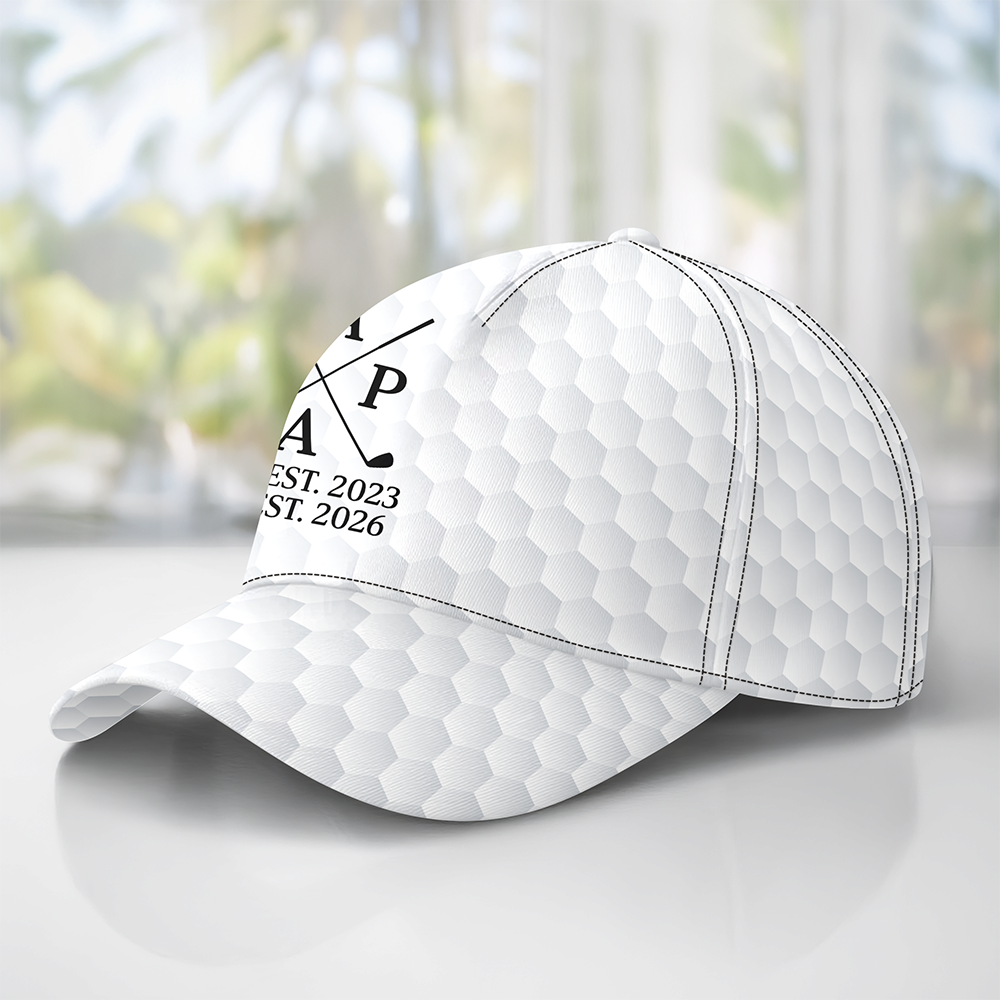 Personalized Golf Pattern Cap with Kids Names Gift for Dad HN590 - AOP Cap GradoCreations