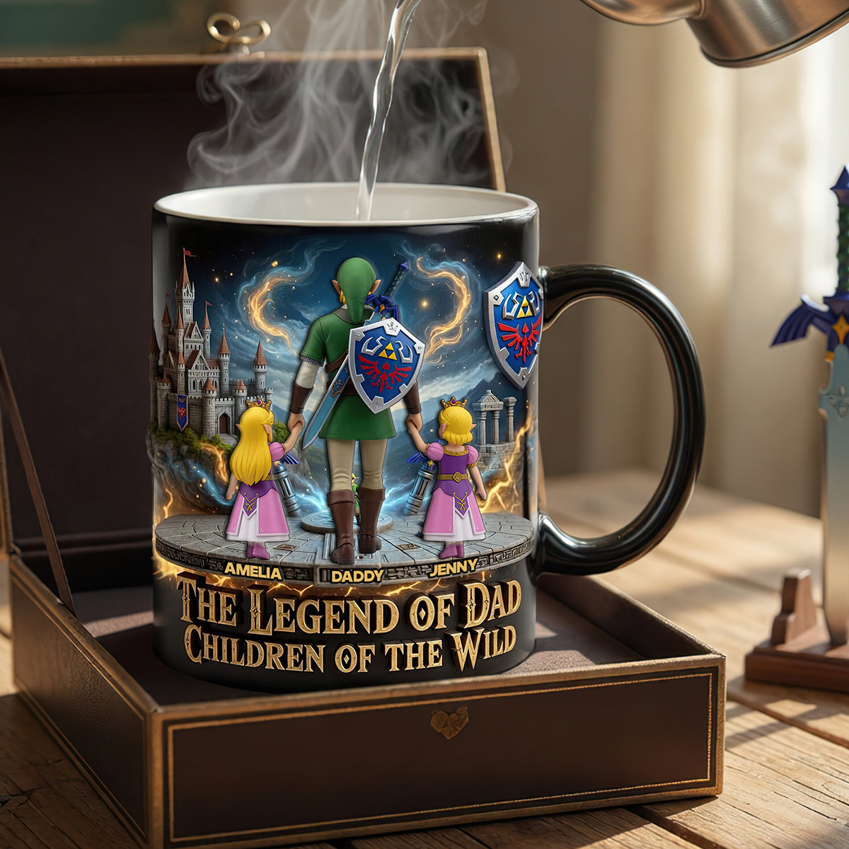 Personalized Legend Of Dad Coffee Mug Custom Family Names Gift for Father's Day