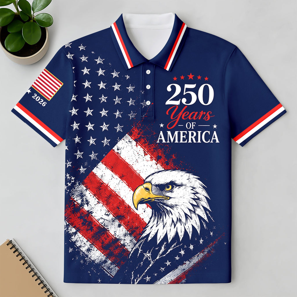 Personalized Patriotic Polo Shirt Custom USA Flag Gift for 4th of July HN590 - Men's Polo Shirt GradoCreations