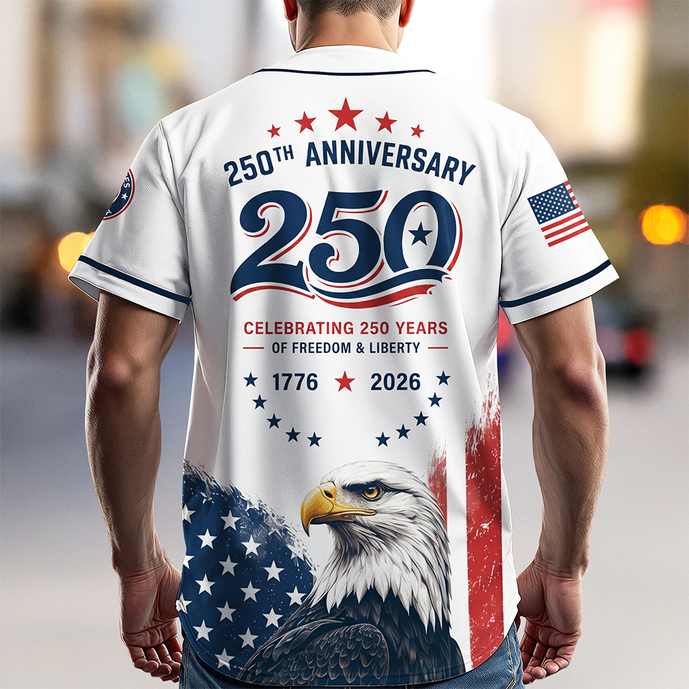 Personalized 250th Anniversary Baseball Jersey Shirt USA Gift Jersey Baseball Shirt GradoCreations