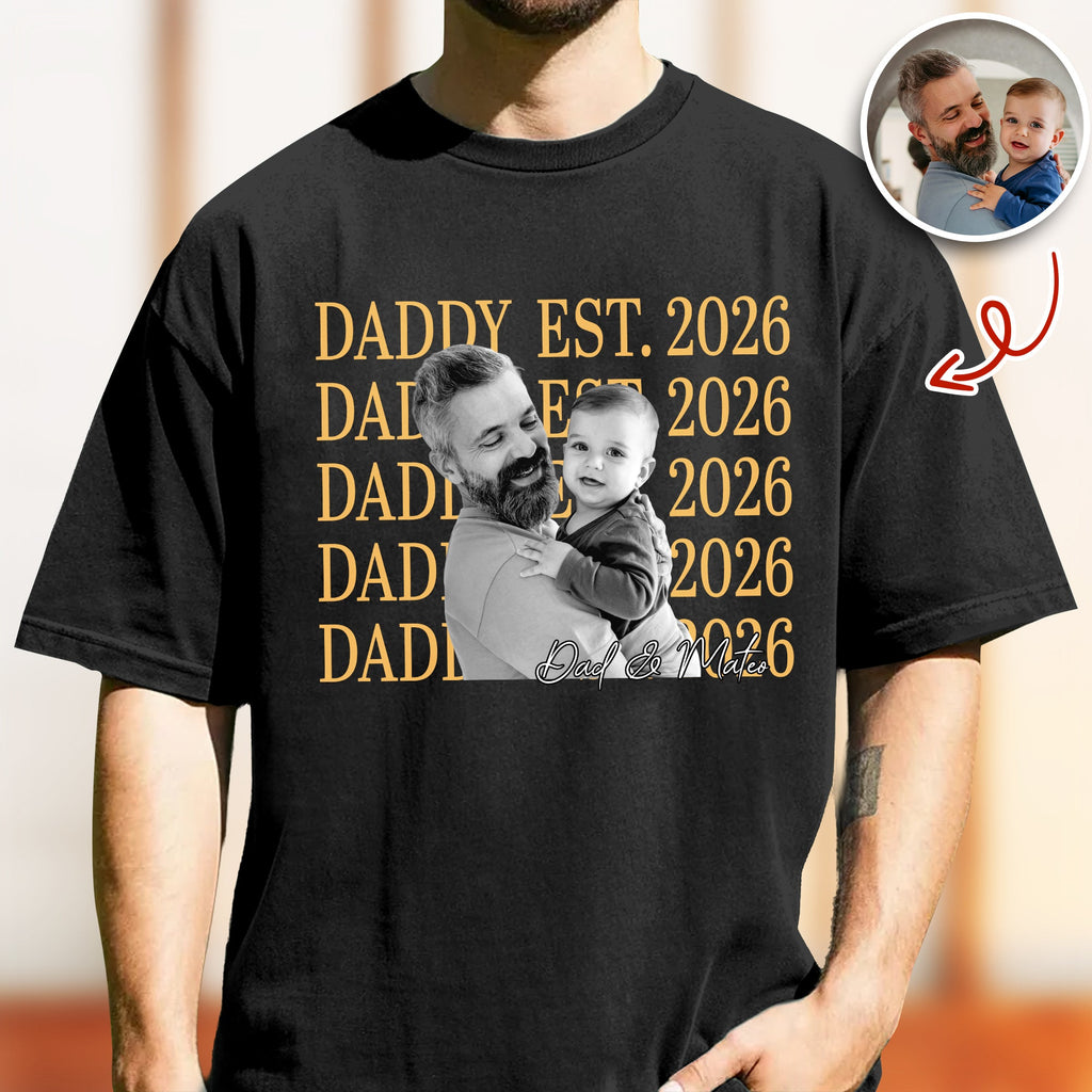 Personalized Vintage Photo Comfort Shirt Gift for Dad Comfort Shirt GradoCreations