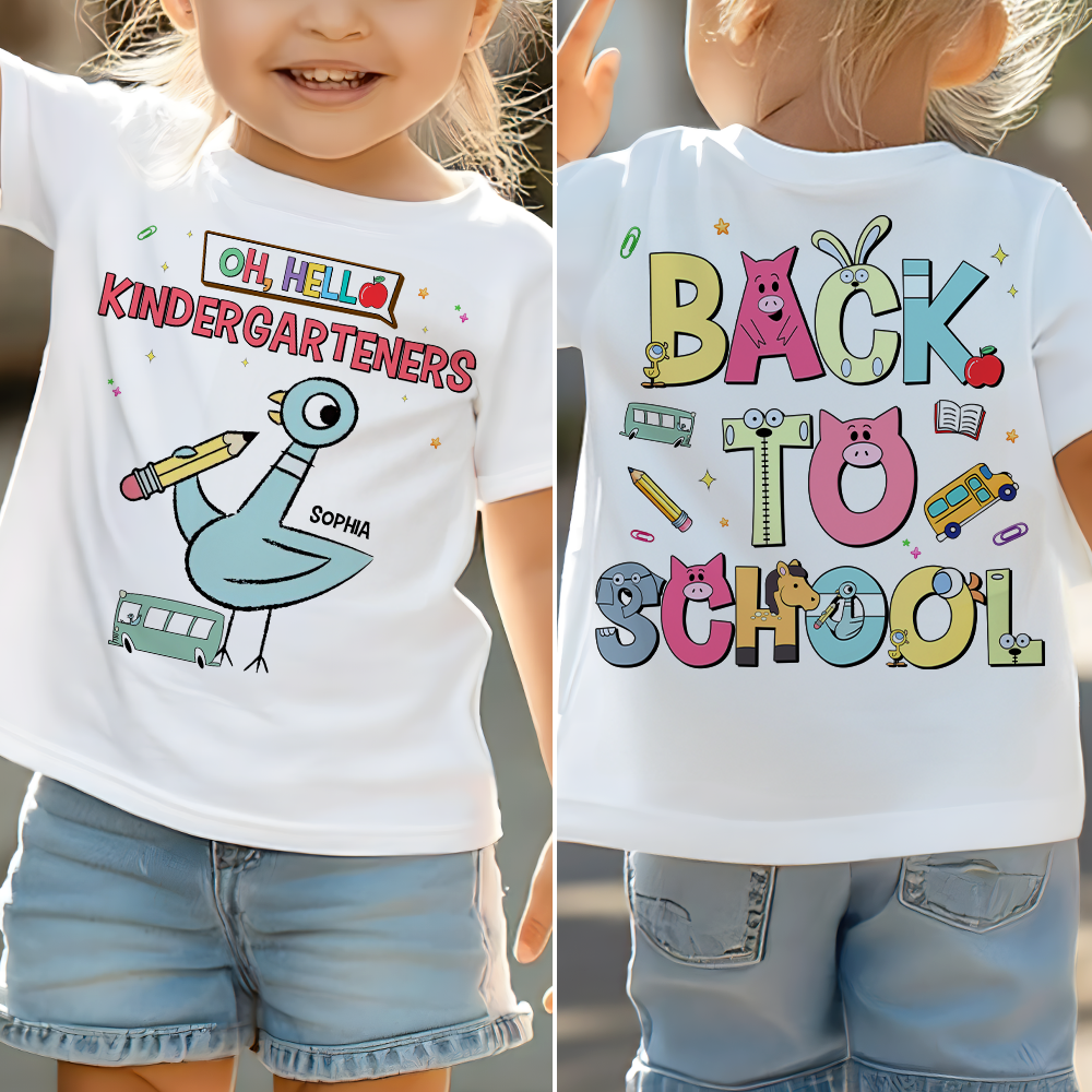 Personalized Kids Back to School Shirt with Name | Cute Gift Cotton Apparel GradoCreations