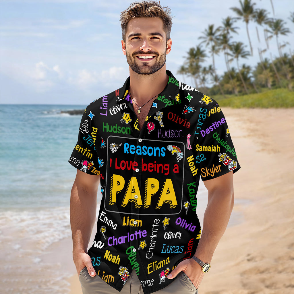 Personalized Hawaiian Shirt Custom Kids Names Gift for Dad HN590 - AOP Hawai Shirt GradoCreations