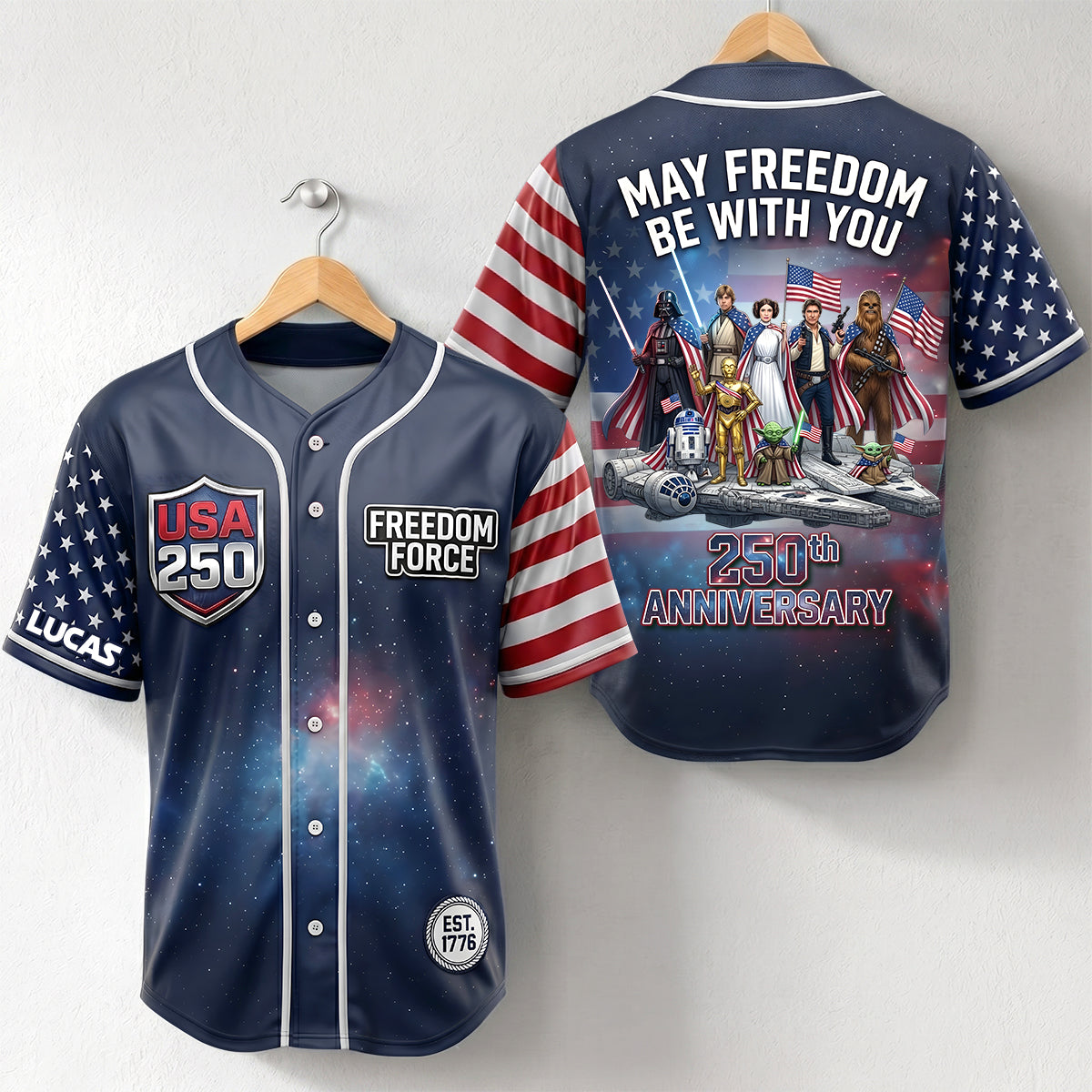 Personalized Galaxy Star Baseball Jersey Gift for Patriots