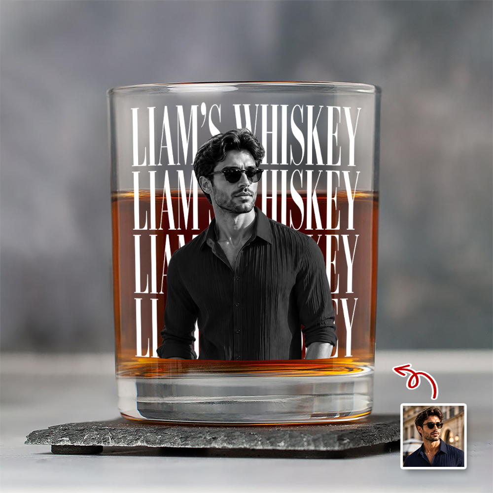 Personalized Vintage Photo Rock Glass Custom Gift for Dad HN590 - Print Rock Glass GradoCreations