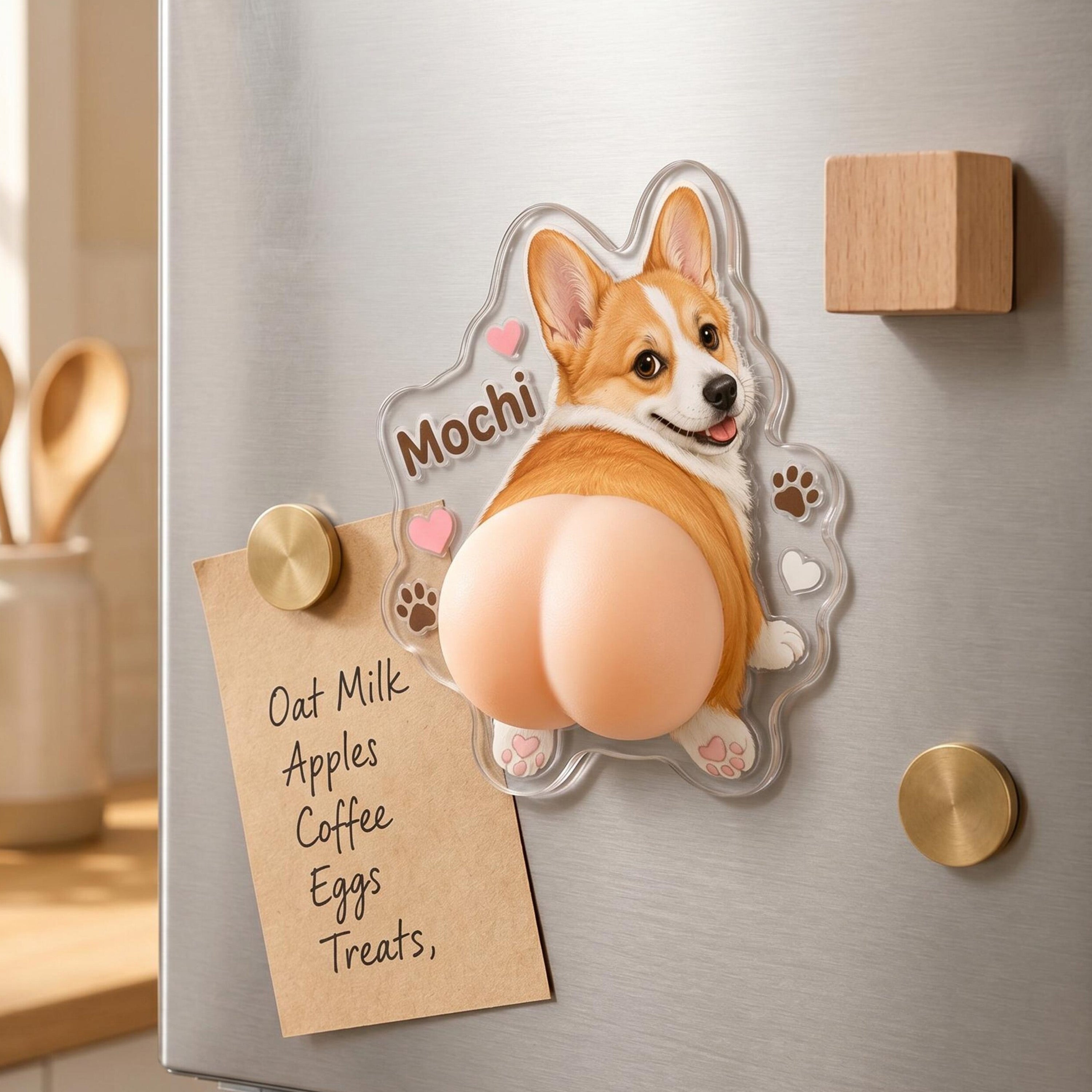 Custom Pet Photo Squishy Fridge Magnet Gift for Dog Lovers HN590 - Acrylic Squishy Fridge Magnet Fix GradoCreations