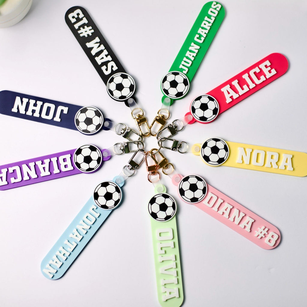 Personalized Soccer Bag Tag Keychain Custom Name Gift for Players HN590 - Baseball Bag Tag Keychain FIX GradoCreations