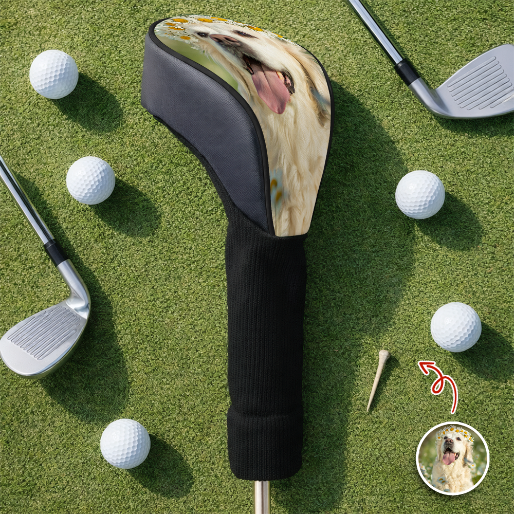 Personalized Photo Golf Club Head Cover Custom Gift for Dog Dad HN590 - Golf Club Head Cover GradoCreations