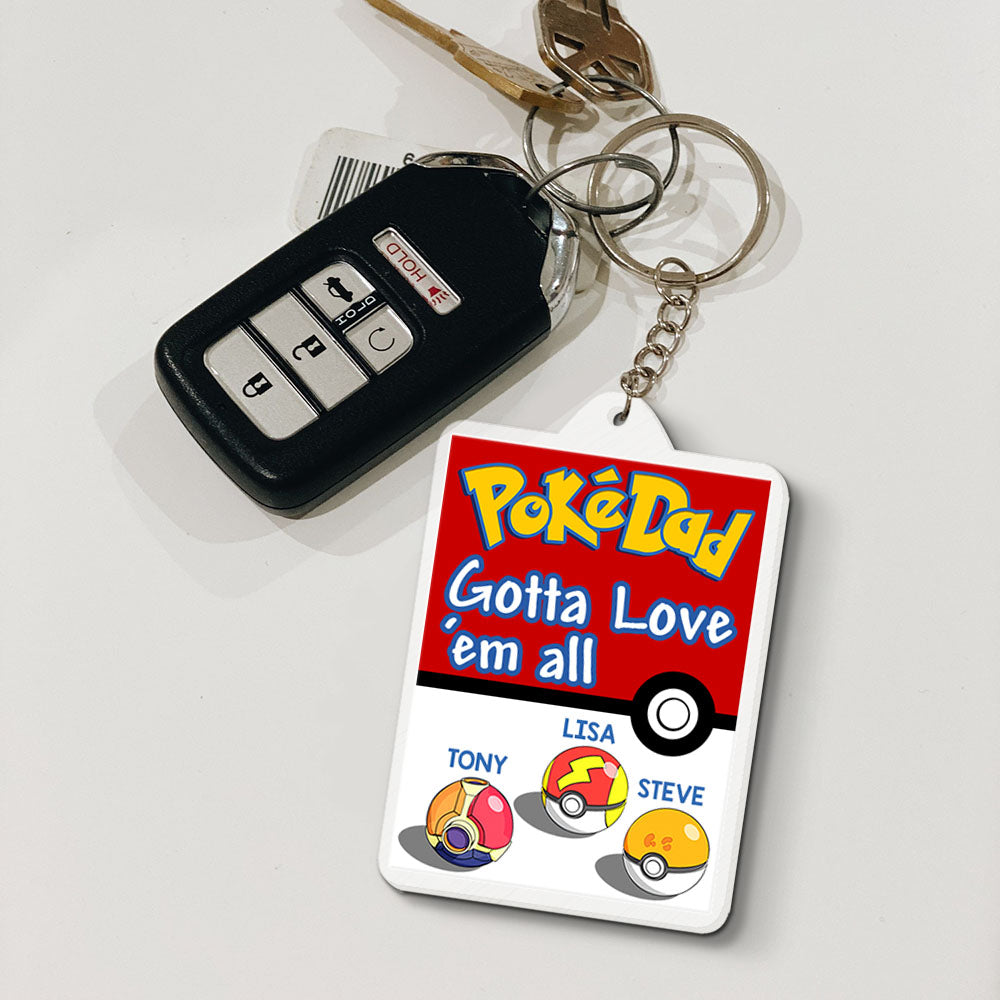 Personalized Acrylic Keychain for Dad - Father's Day Gift - Cartoon Family Style