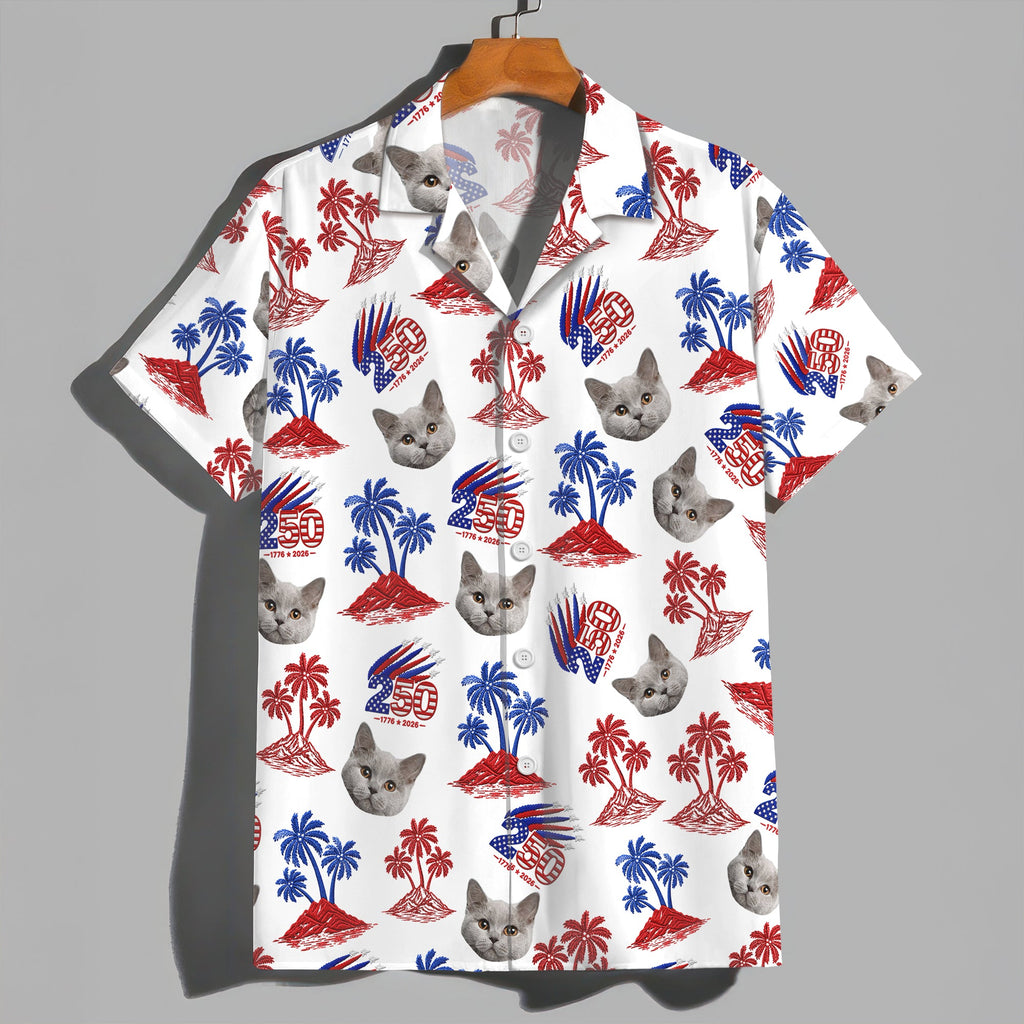 Custom Photo 250 Years America Anniversary Hawaiian Shirt Gift HN590 - AOP Hawai Shirt GradoCreations
